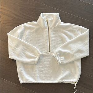 J. Crew White Quarter-Zip Pullover Sweatshirt